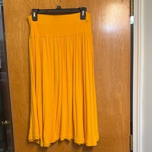 LOFT Mustard Yellow Skater Skirt